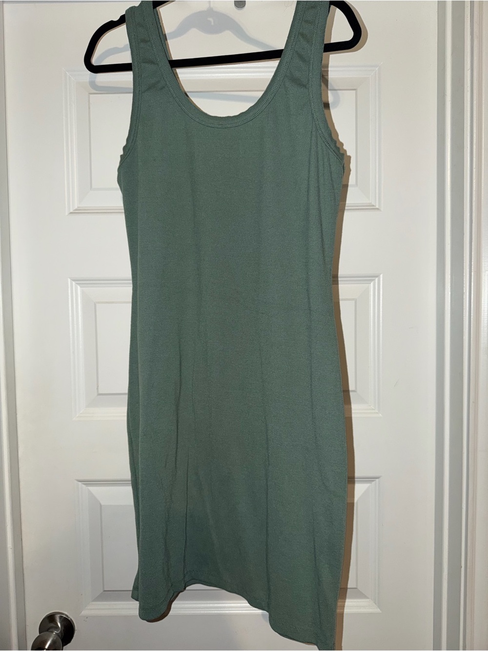 Fashion Nova Sage Green Ribbed Tank Midi Dress